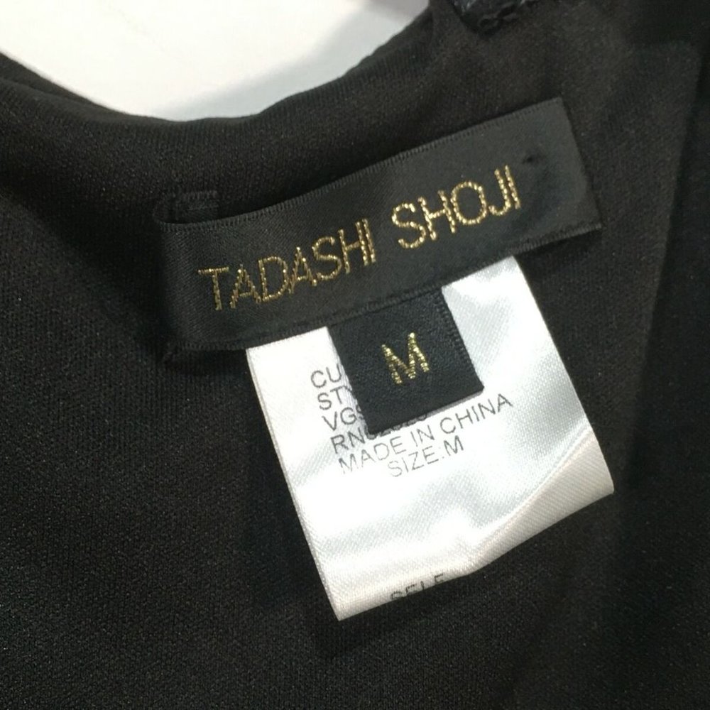 Tadashi Shoji Basket Weave Embellished Bodice Dress, Women's Size M -Shadow Grey - Picture 6 of 12